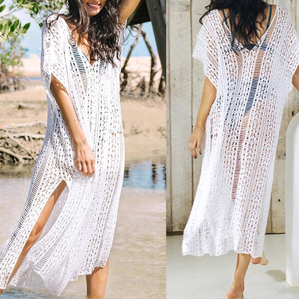 NWOT ✨ Cupshe 100% Cotton White Oversized Crocheted Swim Coverup Size Medium